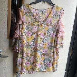 Cato cold shoulder top